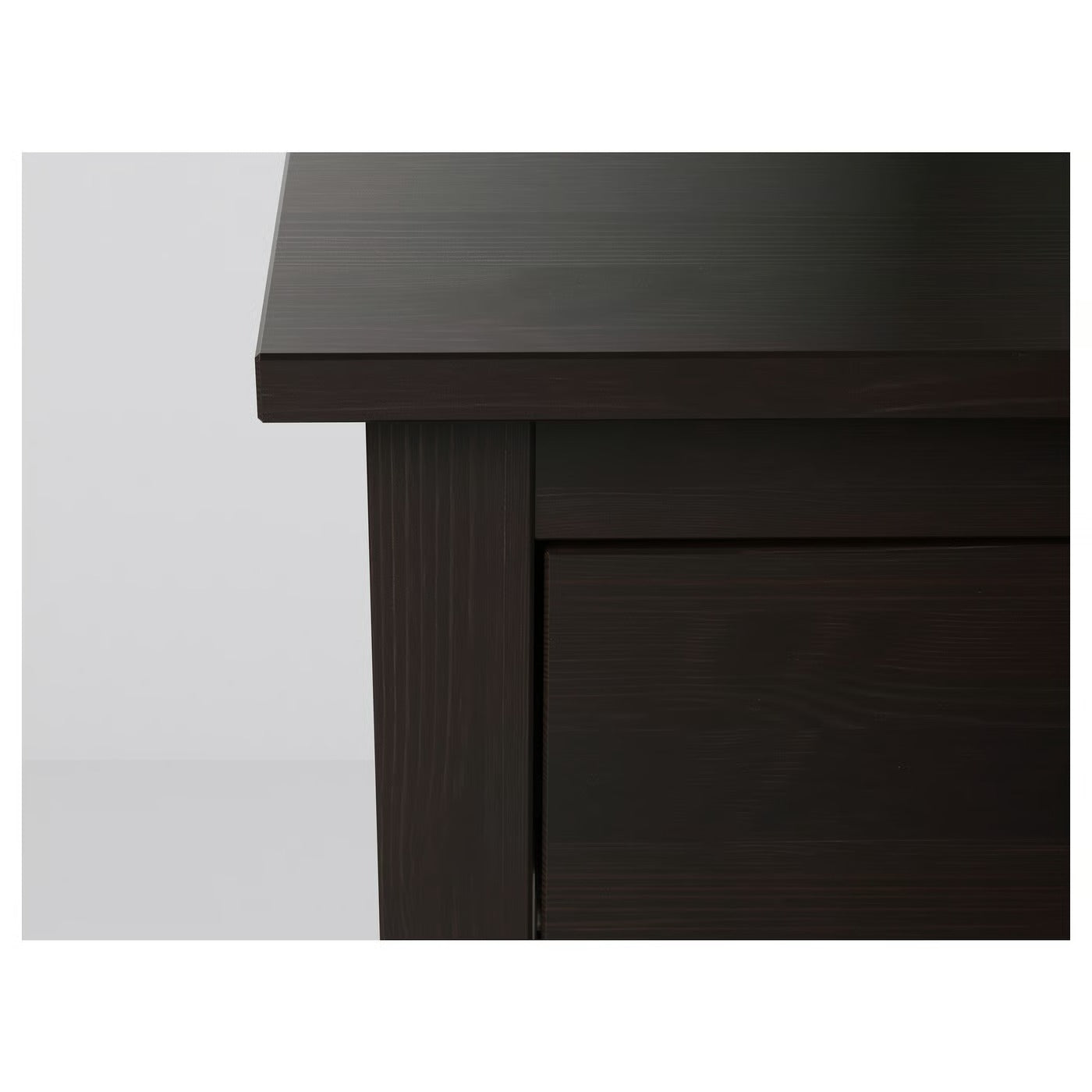 Dark Brown Solid Wood Two Drawer Nightstand