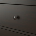 Dark Brown Solid Wood Two Drawer Nightstand