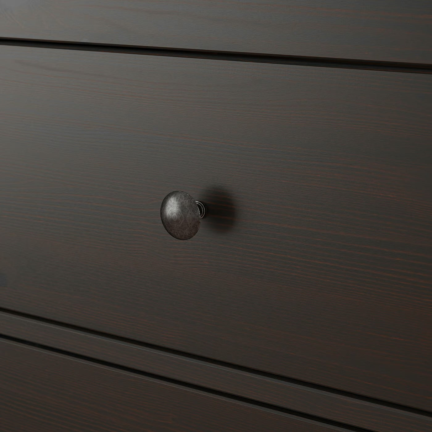 Dark Brown Solid Wood Two Drawer Nightstand