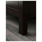 Dark Brown Solid Wood Two Drawer Nightstand
