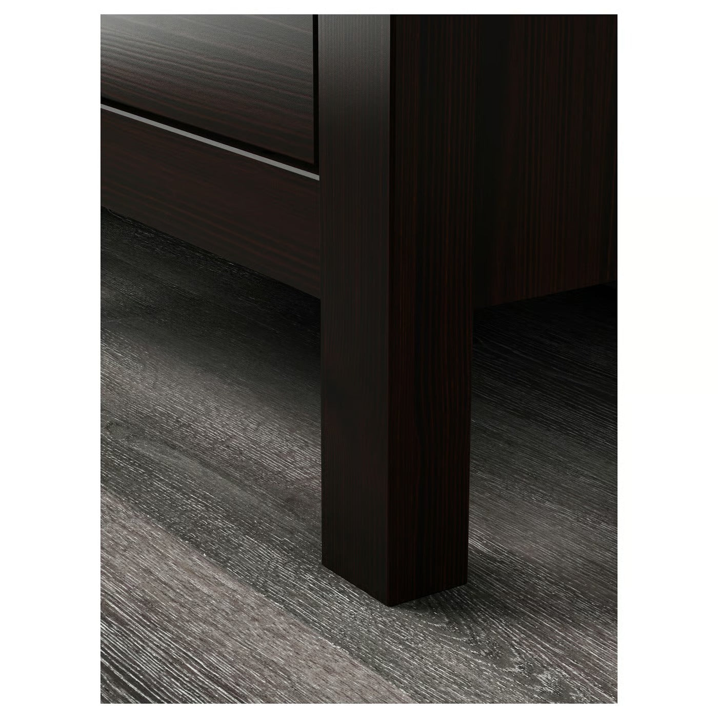 Dark Brown Solid Wood Two Drawer Nightstand