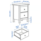 Dark Brown Solid Wood Two Drawer Nightstand