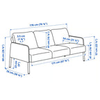 Dark Gray Straight Sofa  Nordic Style Living Room Sofa