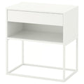Minimalist White Side Cabinet with Single Drawer