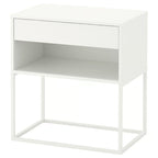 Minimalist White Side Cabinet with Single Drawer