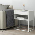Minimalist White Side Cabinet with Single Drawer