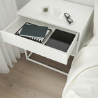 Minimalist White Side Cabinet with Single Drawer