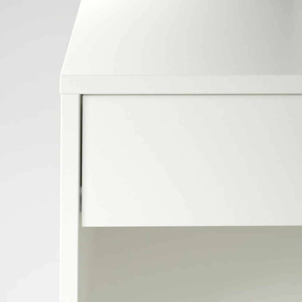 Minimalist White Side Cabinet with Single Drawer