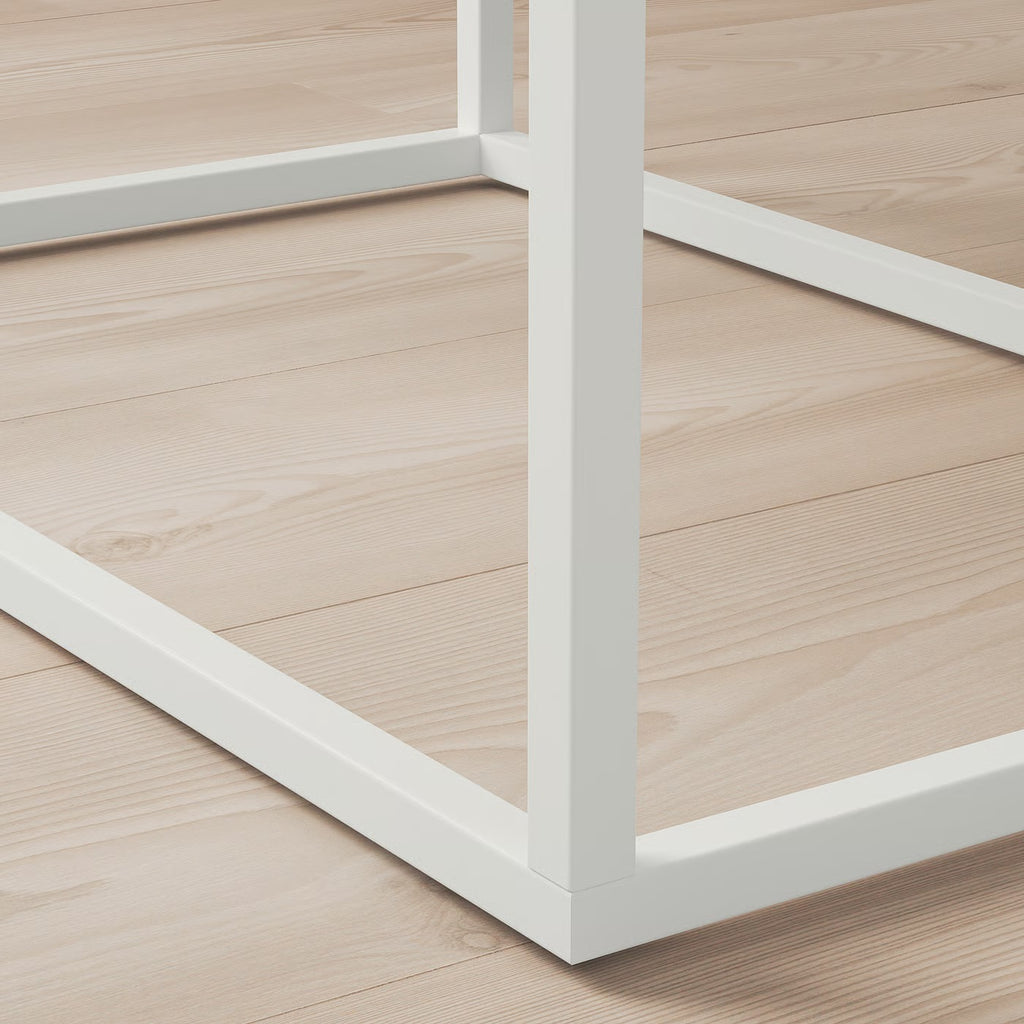Minimalist White Side Cabinet with Single Drawer