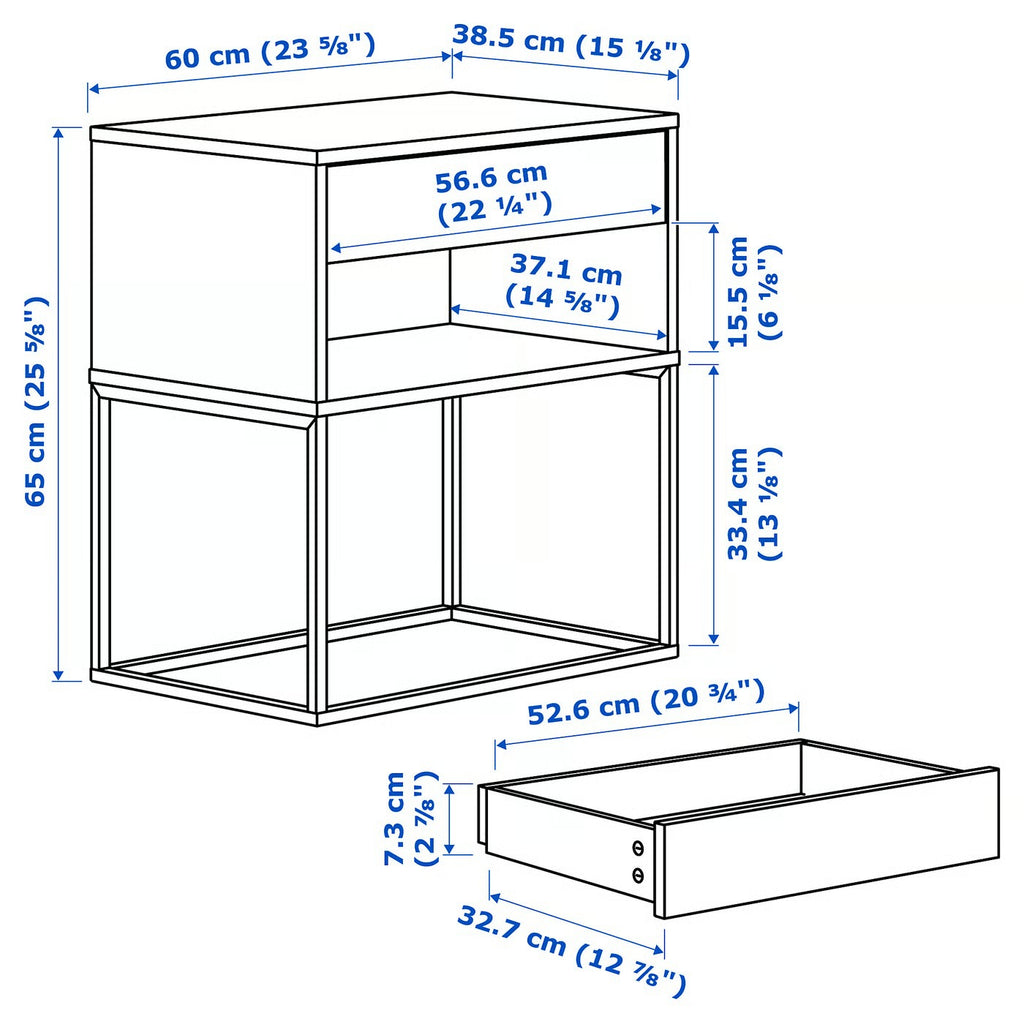 Minimalist White Side Cabinet with Single Drawer