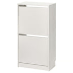 Minimalist White Two Compartment Shoe Cabinet