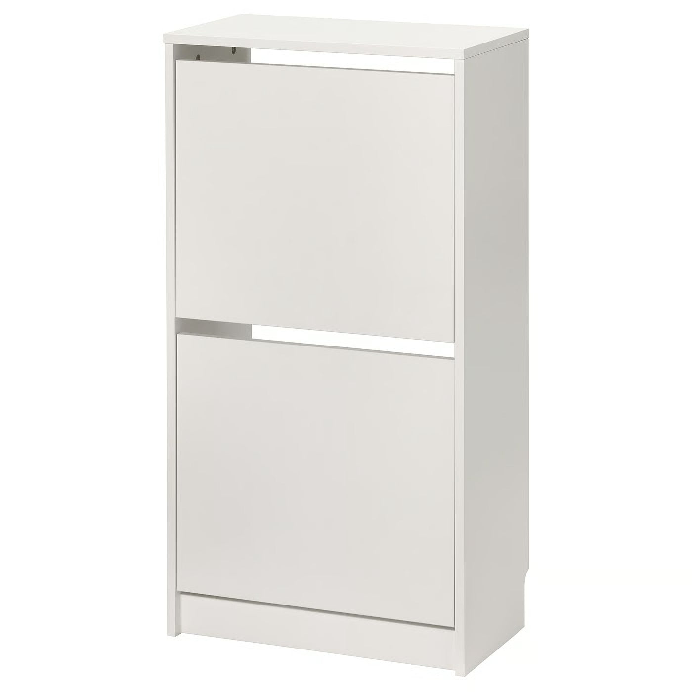 Minimalist White Two Compartment Shoe Cabinet