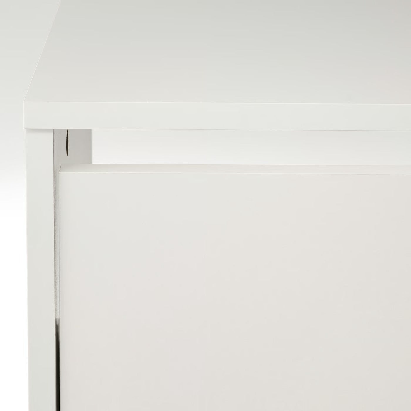 Minimalist White Two Compartment Shoe Cabinet