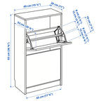 Minimalist White Two Compartment Shoe Cabinet