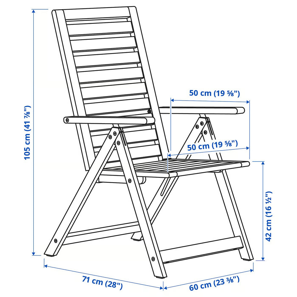 Natural Wood Tone Foldable Outdoor Leisure Chair