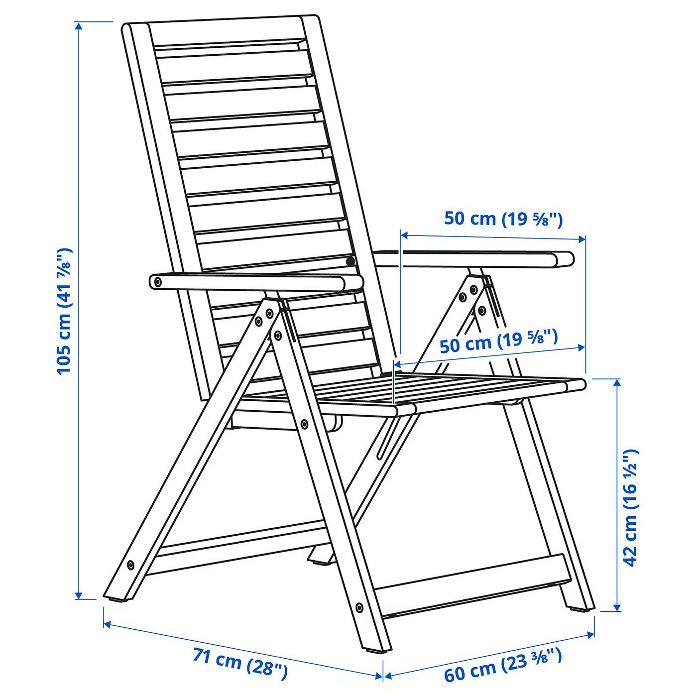 Natural Wood Tone Foldable Outdoor Leisure Chair
