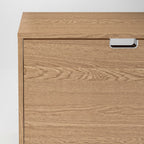 Oak Grain Effect Four Door Concealed Shoe Cabinet