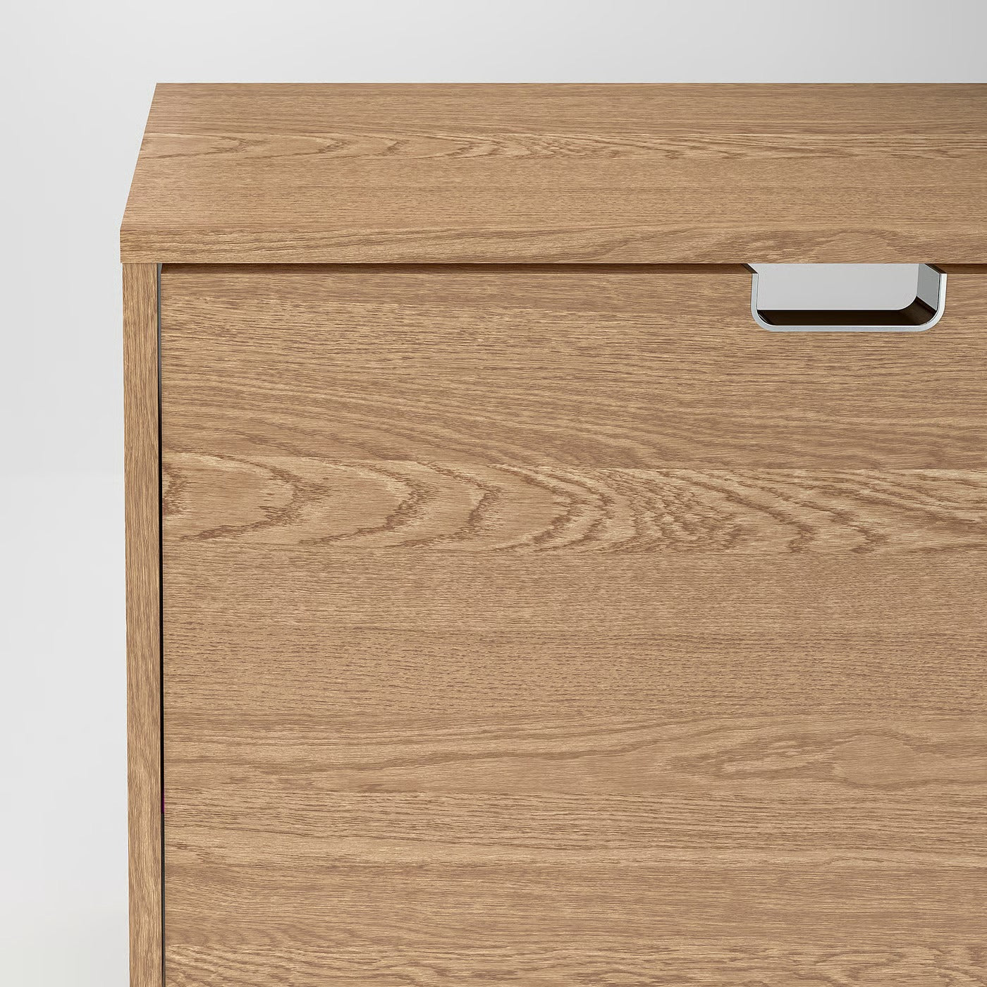 Oak Grain Effect Four Door Concealed Shoe Cabinet
