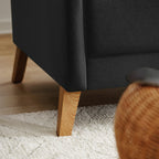 Nordic Style Dark Grey Fabric Two Seater Sofa