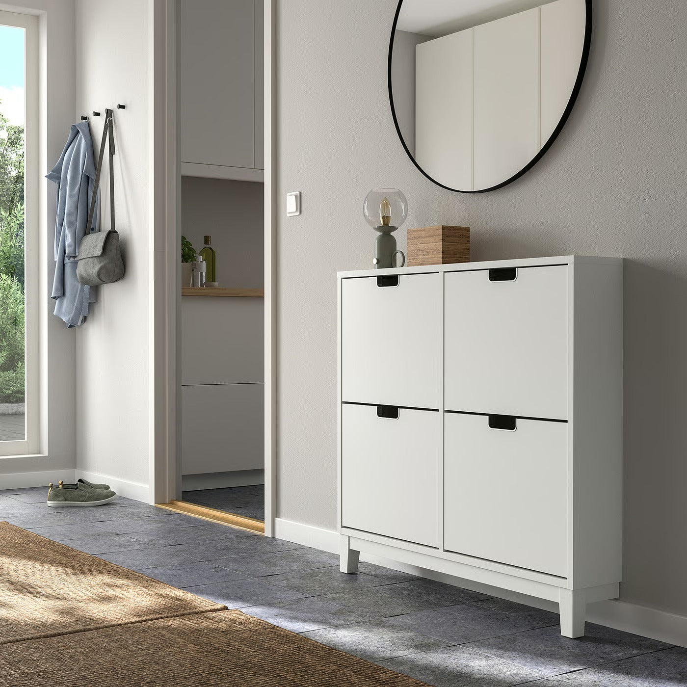Nordic Style Ultra Slim White Shoe Cabinet