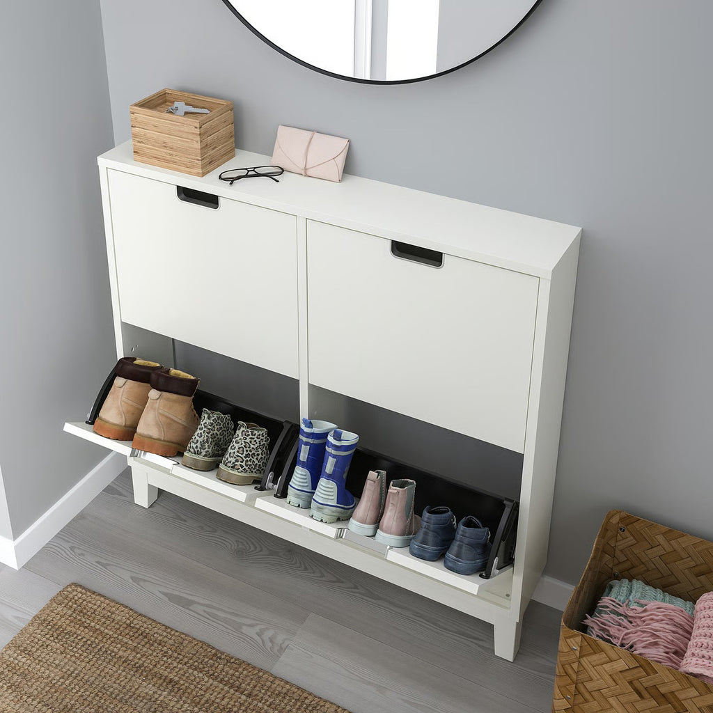 Nordic Style Ultra Slim White Shoe Cabinet
