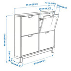 Nordic Style Ultra Slim White Shoe Cabinet