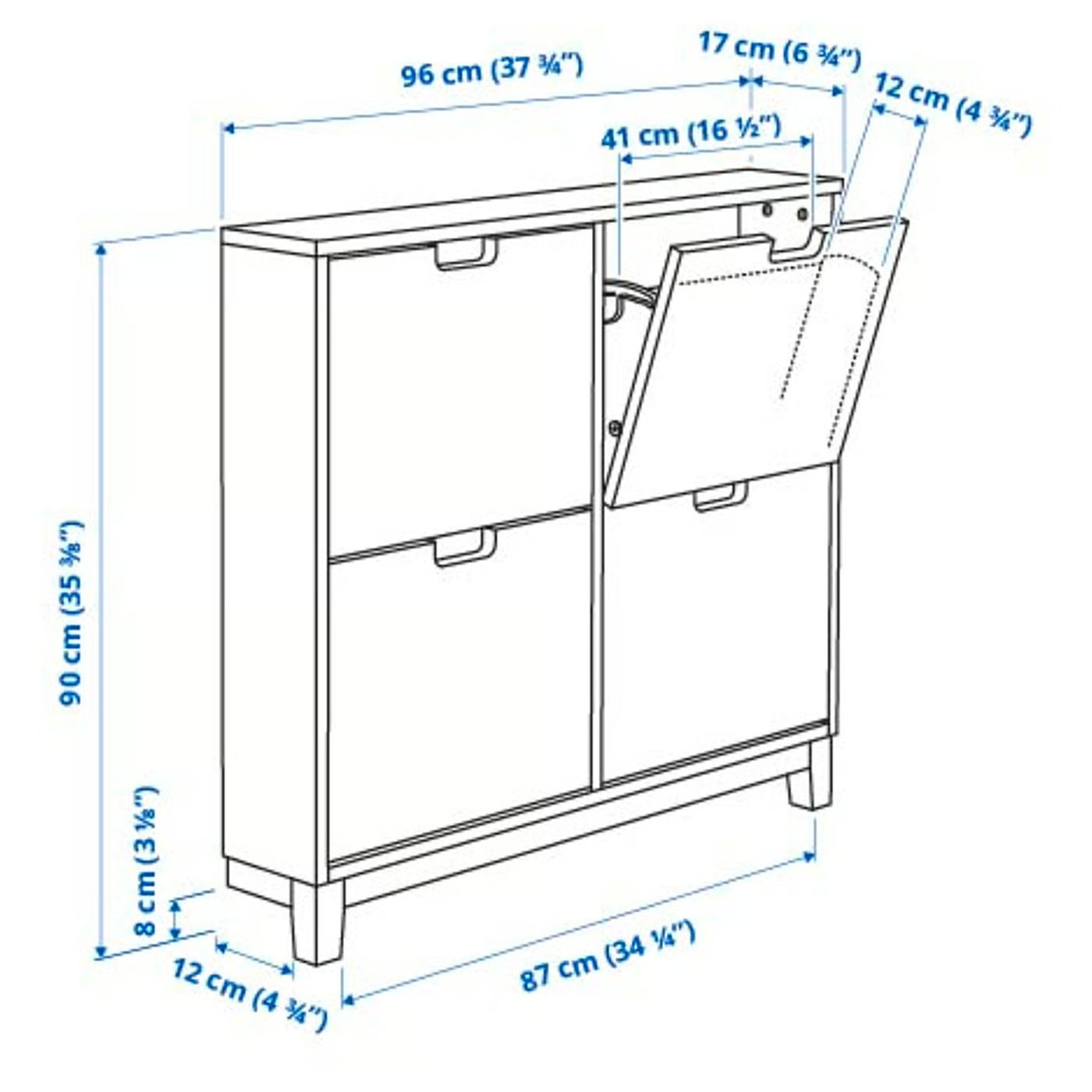 Nordic Style Ultra Slim White Shoe Cabinet