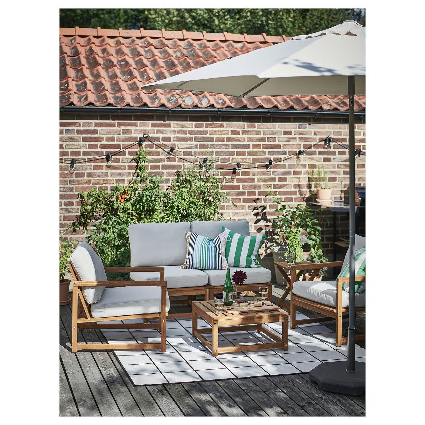 Outdoor Solid acacia wood Square Coffee Table