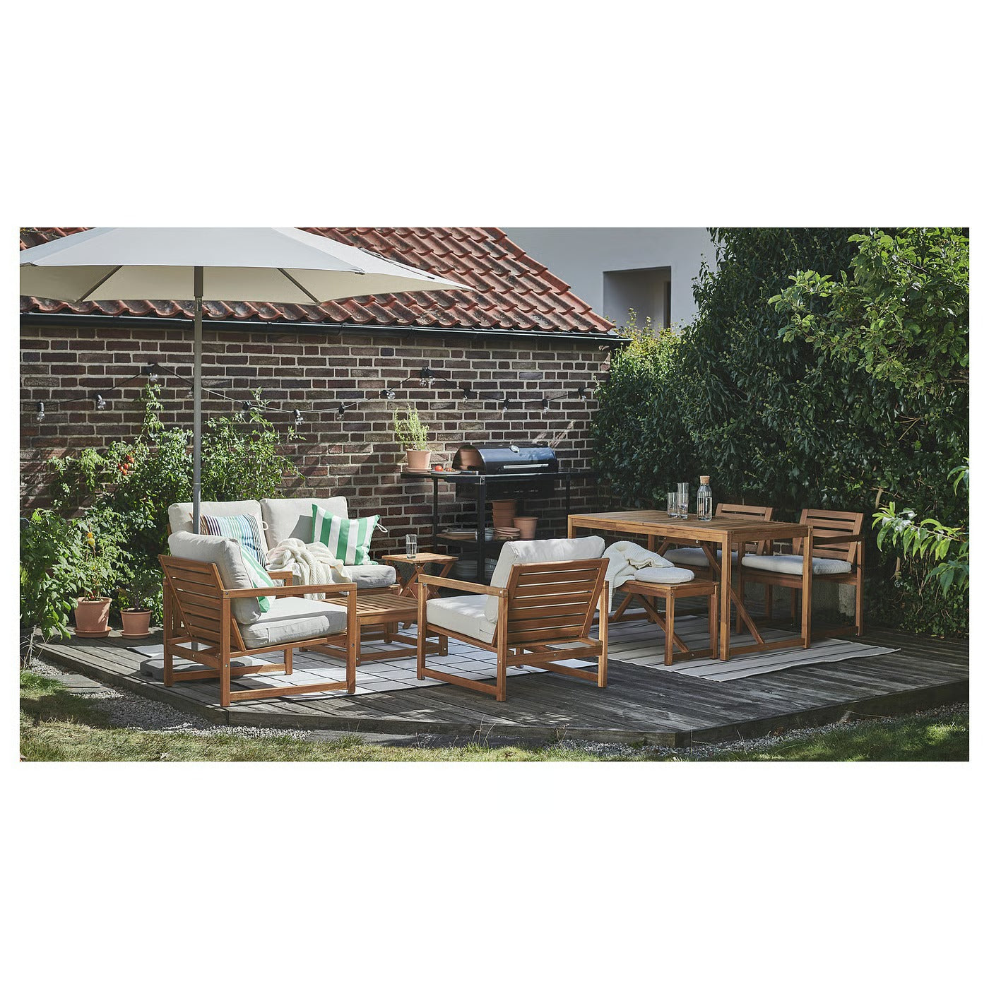Outdoor Solid acacia wood Square Coffee Table