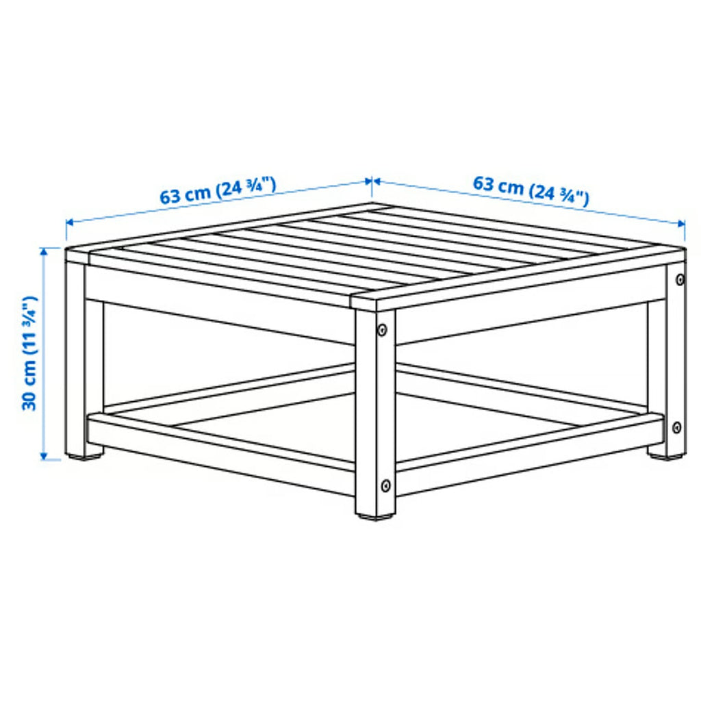Outdoor Solid acacia wood Square Coffee Table