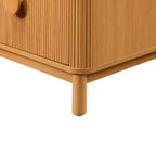 Retro Solid Rubberwood Two Drawer Nightstand