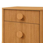 Retro Solid Rubberwood Two Drawer Nightstand
