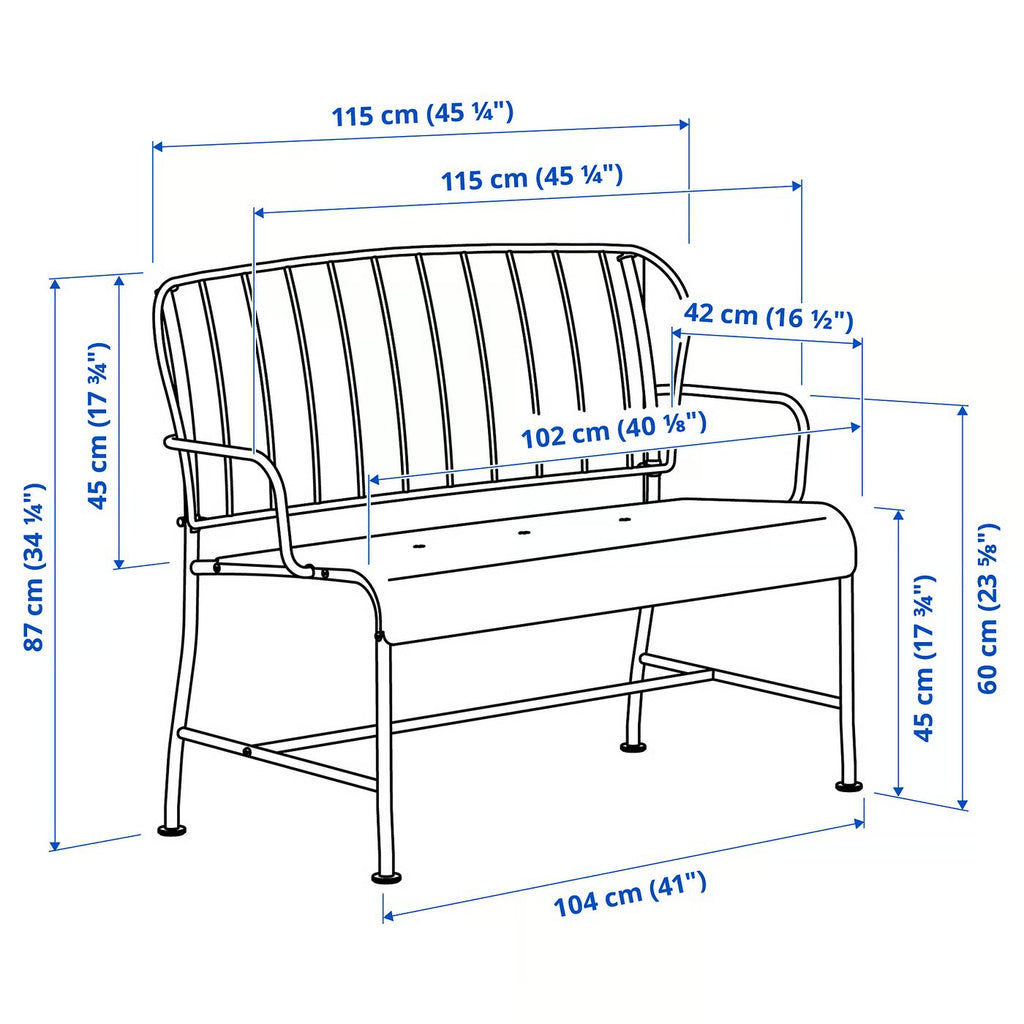 Rust Resistant Leisure Bench For Patios And Gardens