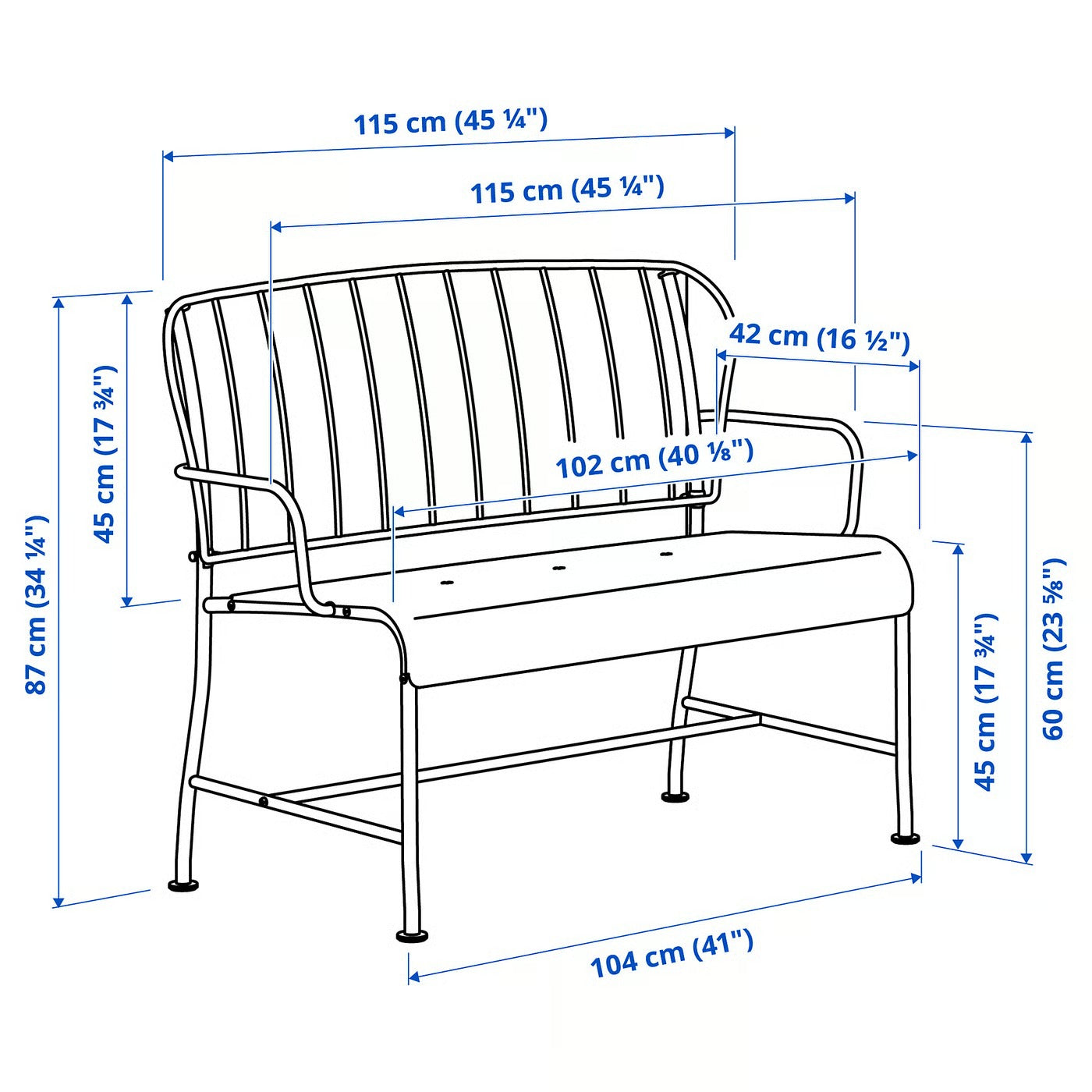 Rust Resistant Leisure Bench For Patios And Gardens