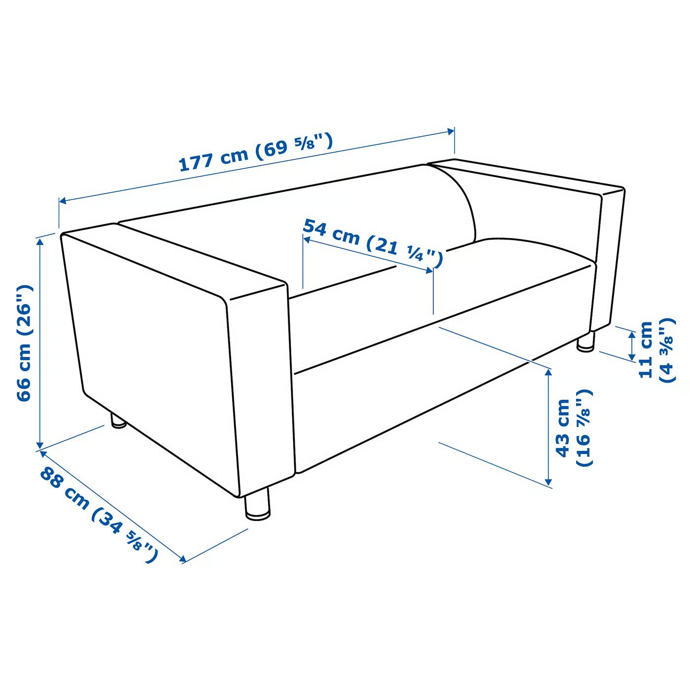 Versatile Compact Sofa For Living Rooms And Offices